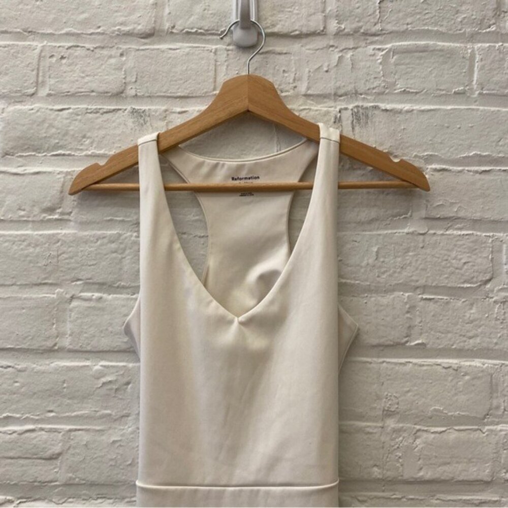 Reformation || Naomi Ecomove Active Dress Cutout Built In Shorts Off White Small - Picture 2 of 9